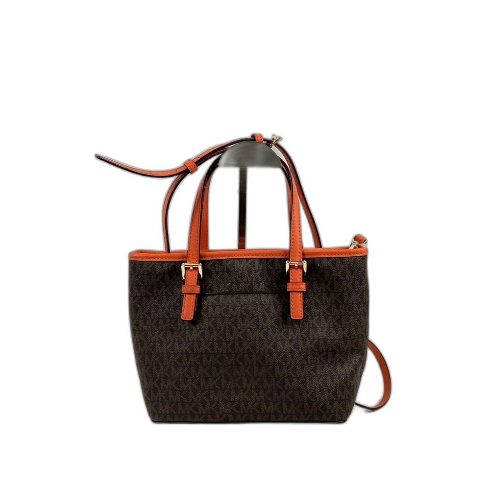 Michael Kors Brown Monogrammed Coated Canvas Convertible Handbag - Picture 2 of 5